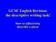 GCSE English Revision: the descriptive writing task