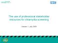 The use of professional stakeholder resources for chlamydia screening