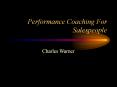 Performance Coaching For Salespeople
