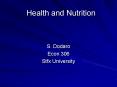 Health and Nutrition