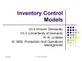 Inventory Control Models