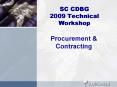 SC CDBG 2009 Technical Workshop