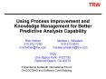 Using Process Improvement and Knowledge Management for Better Predictive Analysis Capability