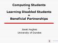 Computing Students Learning Disabled Students Beneficial Partnerships