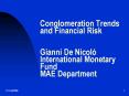 Conglomeration Trends and Financial Risk Gianni De Nicol International Monetary Fund MAE Department