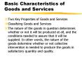 Basic Characteristics of Goods and Services