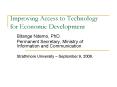Improving Access to Technology for Economic Development