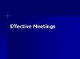 Effective Meetings