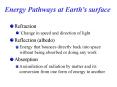 Energy Pathways at Earths surface