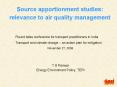 Source apportionment studies: relevance to air quality management