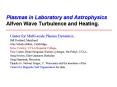 Plasmas in Laboratory and Astrophysics Alfven Wave Turbulence and Heating.
