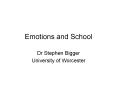 Emotions and School