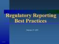 Regulatory Reporting Best Practices