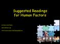 Suggested Readings for Human Factors