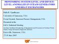 MONITORING SYSTEMLEVEL AND DEVICELEVEL ANOMALIES IN STEAM GENERATORS AND HEAT EXCHANGERS