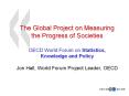 The Global Project on Measuring the Progress of Societies OECD World Forum on Statistics, Knowledge and Policy  Jon Hall, World Forum Project Leader, OECD