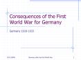 Consequences of the First World War for Germany