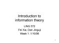 Introduction to information theory