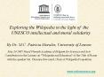 Exploring the Wikipedia in the light of the UNESCO intellectual and moral solidarity
