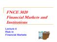 FNCE 3020 Financial Markets and Institutions