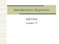 Introduction to Regression