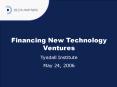 Financing New Technology Ventures