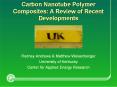 Carbon Nanotube Polymer Composites: A Review of Recent Developments