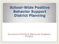 School-Wide Positive Behavior Support District Planning