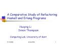 A Comparative Study of Refactoring Haskell and Erlang Programs