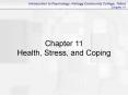 Chapter 11 Health, Stress, and Coping