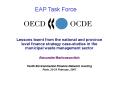 Lessons learnt from the national and province level finance strategy casestudies in the municipal wa
