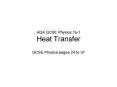 AQA GCSE Physics 1a1 Heat Transfer