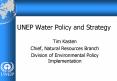 UNEP Water Policy and Strategy