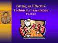 Giving an Effective Technical Presentation Planning