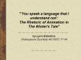 'You speak a language that I understand not': The Rhetoric of Animation in The Winter's Tale
