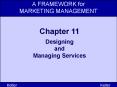 A FRAMEWORK for MARKETING MANAGEMENT