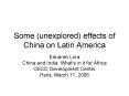 Some unexplored effects of China on Latin America