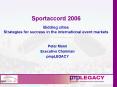 Sportaccord 2006 Bidding cities Strategies for success in the international event markets