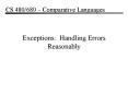 Exceptions: Handling Errors Reasonably