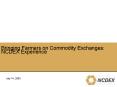 Role of commodity exchanges