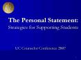 The Personal Statement: Strategies for Supporting Students