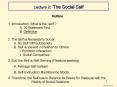 Lecture 2: The Social Self