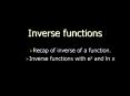 Inverse functions