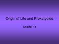 Origin of Life and Prokaryotes