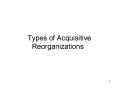 Types of Acquisitive Reorganizations