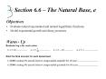 Section 6'6 The Natural Base, e