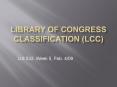 Library of Congress Classification LCC