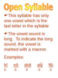 Open Syllable