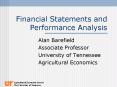 Financial Statements and Performance Analysis