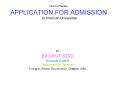 How to Prepare APPLICATION FOR ADMISSION at American Universities